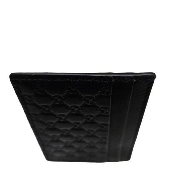 GUCCI Black Leather Guccissimo Card Holder - Picture 9 of 12